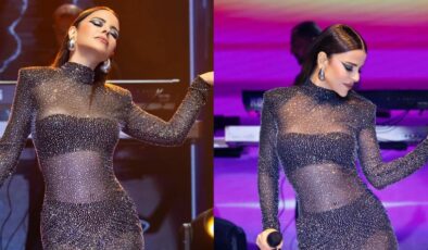 Simge Sağın Kıbrıs yılbaşı sahnesi