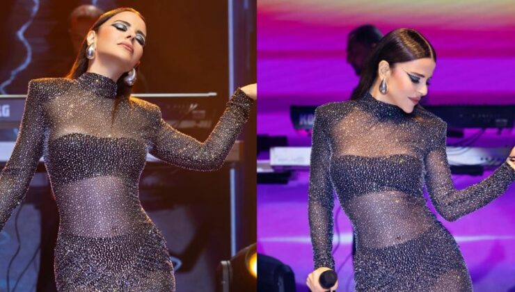 Simge Sağın Kıbrıs yılbaşı sahnesi